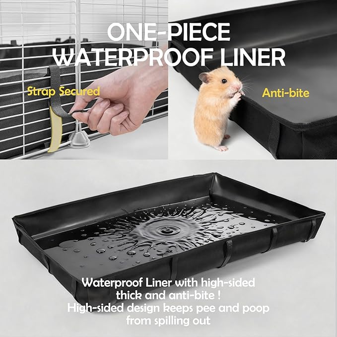 MEEXPAWS Guinea Pig Cages Small Animal Playpen with Waterproof PVC Liner & Storage Space, C&C Cage for Guinea Pigs, Hedgehog, Hamsters, Ferrets,Indoor Enclosure Wire Yard Playpen