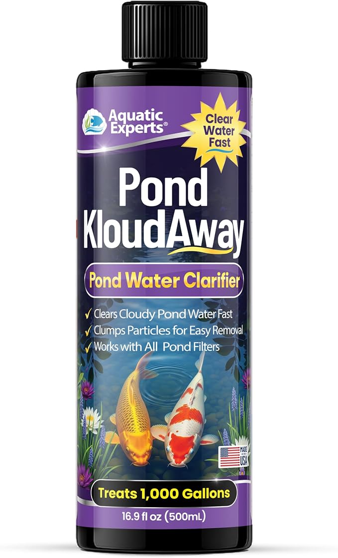 Pond KloudAway Pond Water Clarifier – Clears Cloudy Pond Water, Clumps Particles for Easy Removal, 500 mL, Aquatic Experts