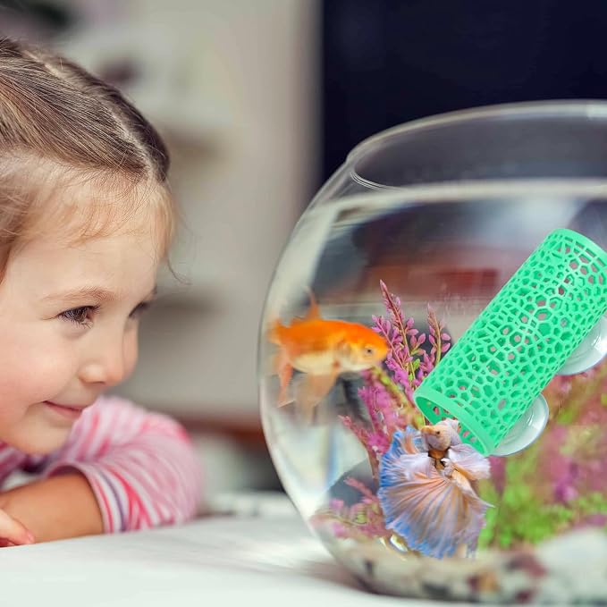 Abizoo Betta Fish Tunnel Hideout Aquarium Decoration, Mint Green | Hollow Coral Design, Smooth Finish, Habitat Cave for Betta Shrimp Guppies Neon Tetras Zebra Danios Small Fish