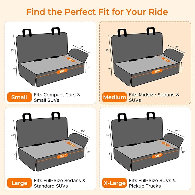 URPOWER Dog Car Seat Cover for Back Seat - Waterproof Car Seat Protector for Child Carseat & Pets, Nonslip Car Seat Covers for Cars, SUVs & Small Trucks