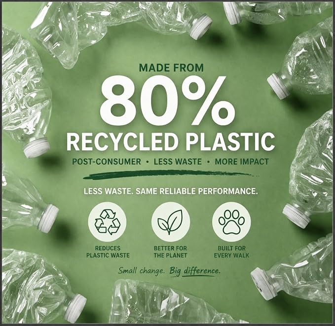 80% Recycled Plastic Dog Poop Bags – Extra Thick, Leak Proof Waste Bags, Big Dog Approved (Unscented, 540 Bags)