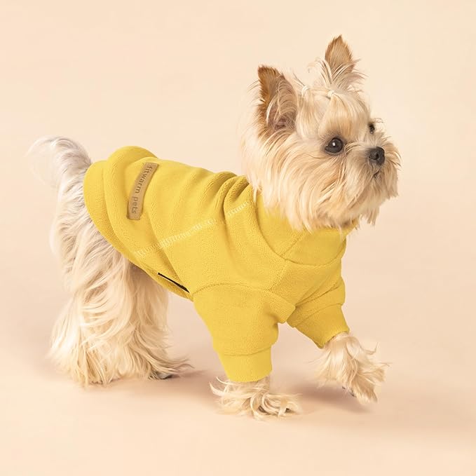 Fitwarm 3 Pack Classic Fleece Dog Sweater, Turtleneck Dog Sweatshirt, Winter Clothes for Small Dogs Boy Girl, Pet Pullover Jumper, Cat Apparel, Orange, Yellow, Coffee, XL