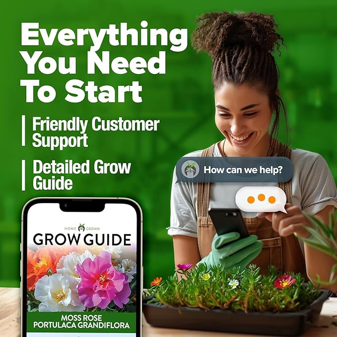 HOME GROWN 47000+ Moss Rose Seeds (Bulk Pack) Annual Flower for Ground Cover - Heirloom Non-GMO Portulaca Seeds for Planting Outdoors - Great for Low-Maintenance Gardens (Portulaca grandiflora)