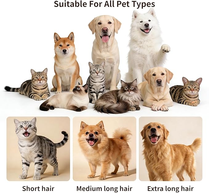 Dog Grooming Kit & Dog Grooming Vacuum with Suction, 6 in 1 Pet Grooming Vacuum for Shedding, Low Noise Dog Hair Vacuum with 1.5L Cup, Electric Dog Clippers for Grooming Thick Hair Cats & Dogs