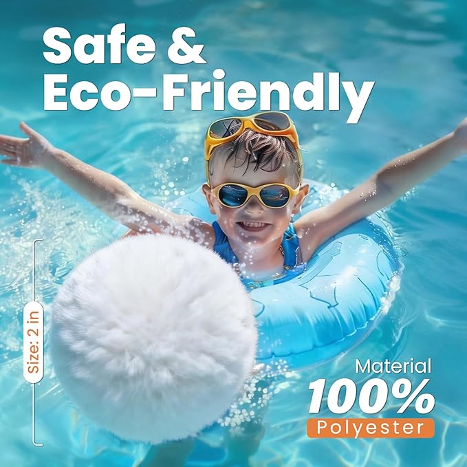4.6 lbs Pool Filter Balls for Sand Filter, Replaces 150 lbs Sand | Reusable White Filter Balls for Swimming Pools, Lightweight Pool Filter Sand Replacement, Efficient Sand Filter Ball