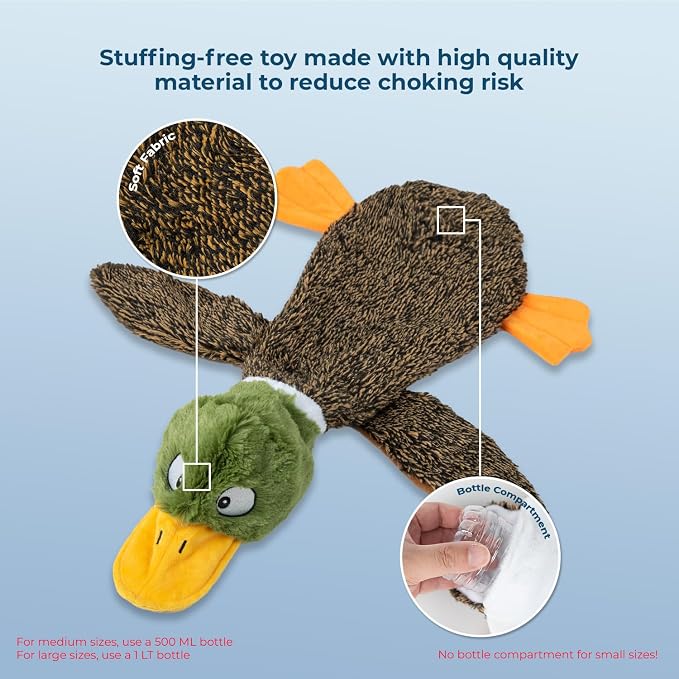 Best Pet Supplies Squeaky Dog Toys with Soft Durable Fabric for Small, Medium and Large Pets Interactive Toy for Indoor Play, Supports Active Biting and Play - Duck & Alligator, Small