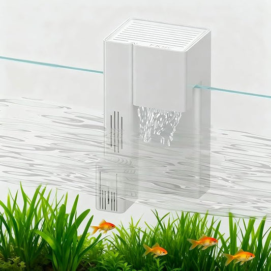 Hang On Back Aquarium Filter for 15 Gallons Fish Tanks, 3-Stage Multi-Stage Filtration with Surface Skimmer, Ultra Quiet HOB Power Waterfall Filter for Freshwater