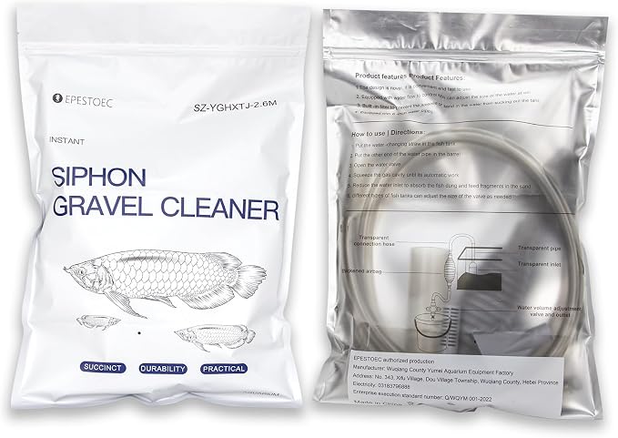 Fish Tank Cleaning Essentials: 8.5ft Aquarium Vacuum, Gravel Vacuum, and Siphon Pump for a Spotless Aquarium