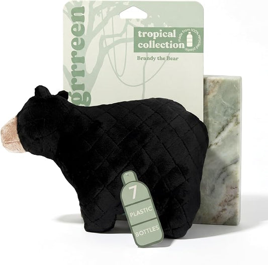 Dog Toys | Plush Toy Black Bear Stuffed Animal for Dogs | Jumbo Eco Friendly Toy - Easy to Clean and Made from Non Toxic Materials