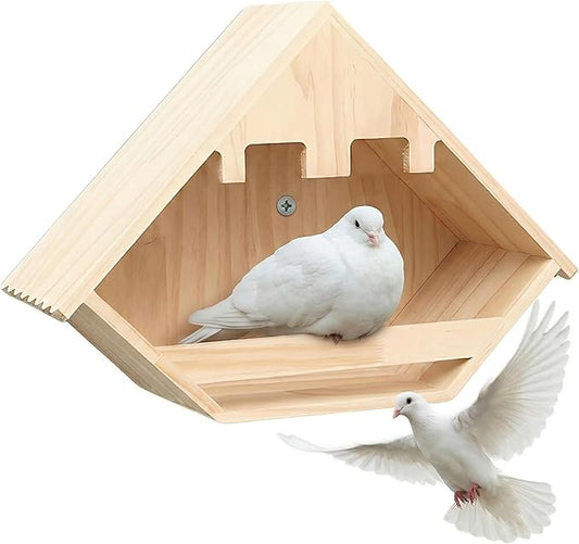 Cedar Dove Nesting Box for Outside, Wooden Open Pigeon House