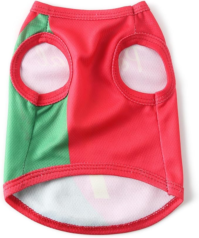 DroolingDog Pet Dog Jersey Costume, Summer Cooling Mesh Fabric, Soccer Sportswear Team Jersey, Lightweight Football Casual Clothes for Small Dogs, Portugal, Medium