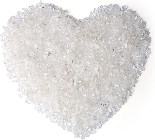 LAIDANLA 1lb/15.87oz Decorative Tumbled Gravel Clear Quartz Crystals Chip Polished Bulk Natural Gem Aquarium Gravel Rocks Pebbles Fish Tank Gravel Vase Filler Succulents Terrarium Supplies