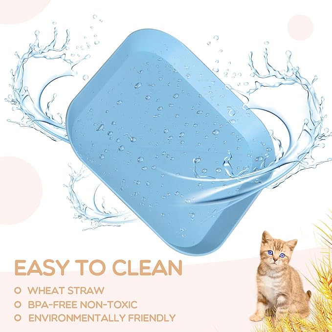 Whisker Fatigue Cat Bowls, 6 Inch Shallow Cat Food Bowl, Wide Pet Dishes for Indoor Cats Kittens and Short Legged Cats (4Pcs)