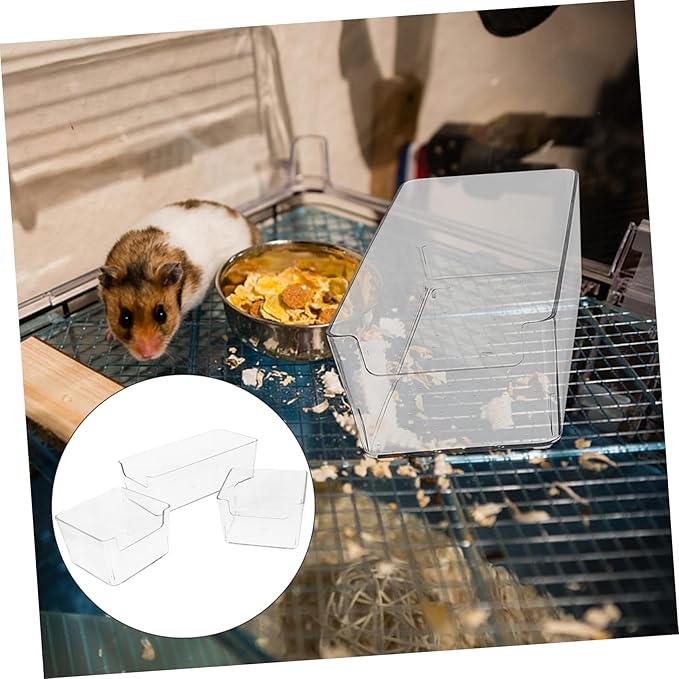 HANABASS 3pcs Little Pet Bathtub Hamster Bath Container Pet Bathroom Chinchilla Dust Bath Hamster