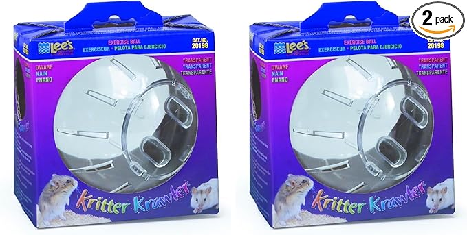 Lee's Kritter Krawler Mini Exercise Ball, 5-Inch, Plastic, Clear (Pack of 2)