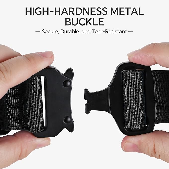 Tactical Thick Dog Collar, Adjustable Training Nylon Dog Collar, Heavy Duty Metal Buckle & Control Handle for Small Medium Large Dogs (M, Black)