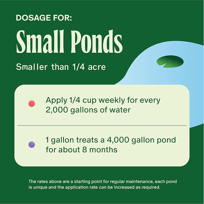 Koi Pond Water Treatment - 2X Strength Beneficial Bacteria for Reducing Sludge and Odors in Koi Ponds and Natural Ponds - Safe for Fish - 1 gal.
