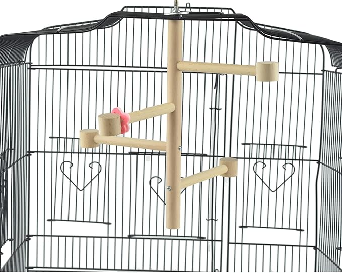 Wooden Bird Cage Stands Perches for Parrots, Parakeet Chewing Climbing Toys, Parrot Cage Top Tree Perches Play Stand Platform Playground Ladders Toys for Cockatiels Budgies Small Medium Parrots