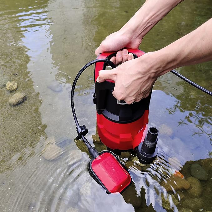 Sump Pump,1HP Submersible Electric Water Pump with 3700GPH Automatic Float Switch for Pool Draining Hot Tub Flood Drain and Irrigation Red