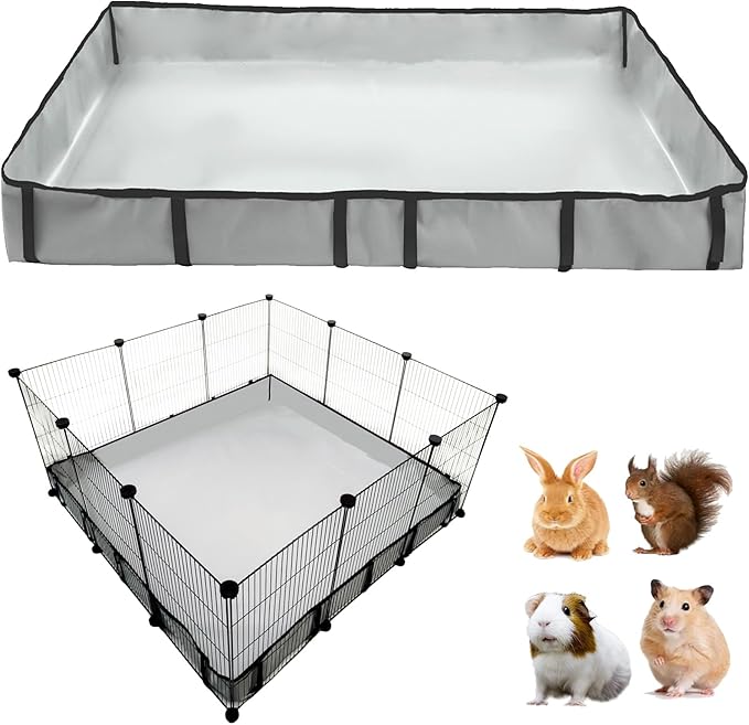 Guinea Pig Cage Liner Tarp Bottom Waterproof and Washable Base Also for Rabbits, Bunny, Chinchesillas, Hedgehog, Ferrets and Other Small Animals(42x42 inches)