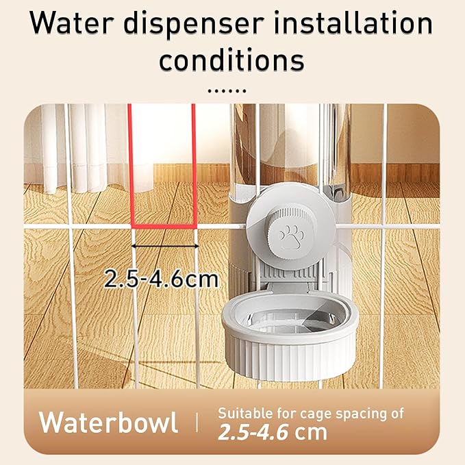 18OZ Rabbit Water Bottle, Pet Water Bottle for Cage Crate,Hanging Automatic Water Dispenser for Cage,Ferret Bunny Guinea Pig Water Bowl,Suitable for Small Animal (Grey, 18OZ)