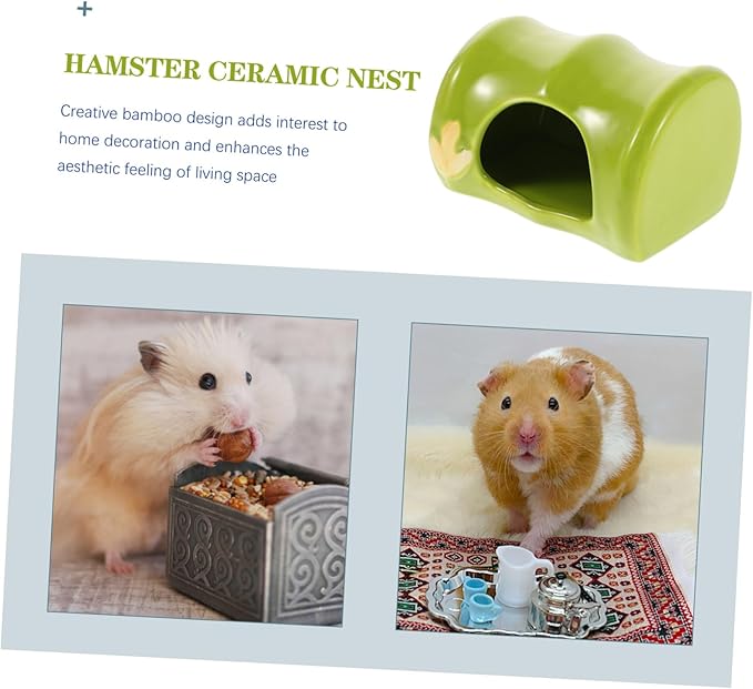 Ceramic Hamster Habitat Hideout Design Small Pet Cave Hamster House Gerbil Hideaway with Smooth Surface Easy-Clean Summer Accessory for Rats and Small Animals