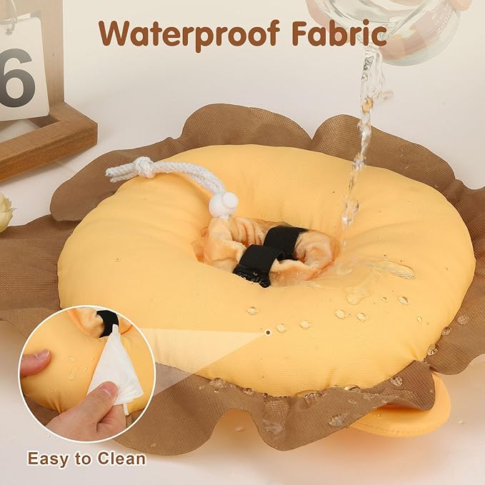 BEAUTYZOO Cat Cone Collars Soft, Cat Recovery E Collars After Surgery to Stop Licking, Adjustable Elizabeth Circle Collar Cute Pet Donut Pillow for Cats Kitten Small Dogs, Lion M