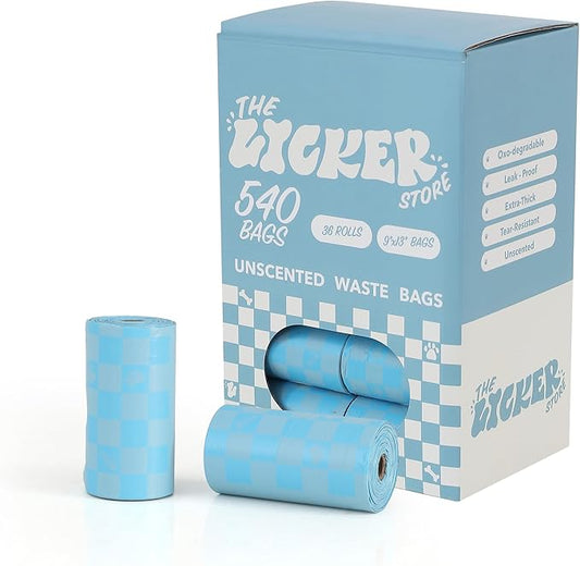 13 in. x 9 in. Extra Thick Leak Proof Unscented Dog Poop Bags, Blue (540 Count, 36-Rolls)