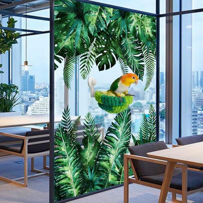 Warm Bird Nest Bed with Suction Cup Bird Snuggle Hut Breeding Bird House Plush Hanging Bird Bed for Parakeet, Conure, Budgie, Cockatiel, Lovebird, Finch, Hamster-Green