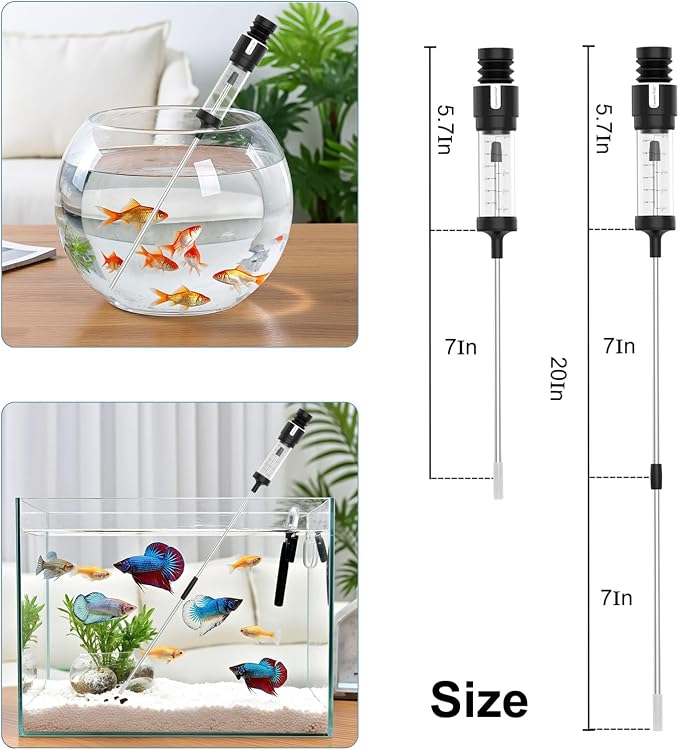 Carefree Fish Aquarium Siphon Upgraded Turkey Baster Fish Poops Collector Feeding Tube for Fish and Coral