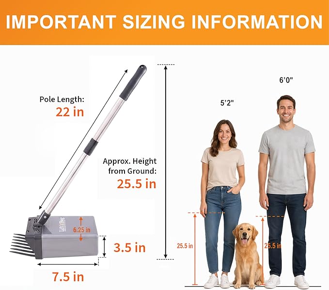 Neater Pet Brands Lift N’ Bag 2.0 Dog Pooper Scooper with Bag Attachment & 22" Pole for Small to Large Dogs, New & Improved Design, 195 Refill Bags, Heavy Duty Dog Poop Scooper for Yard, One-Hand Use