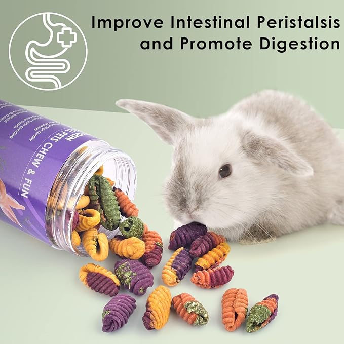 ERKOON Chinchilla Treats, Chew Toys for Teeth for Rabbit Guinea Pig Gerbil Rat Dwarf Hamster(Small Size)