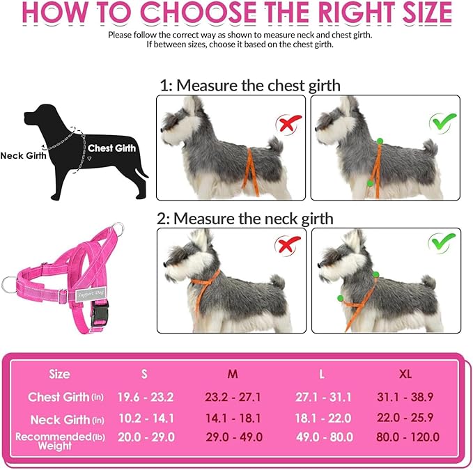 Lukovee No Pull Dog Harness & Leash Set - Heavy Duty Dog Vest Harness with Soft Padded for Medium Large Dogs, Adjustable Reflective Tactical Pet Harness for Easy Walk and Training (XL, FU)