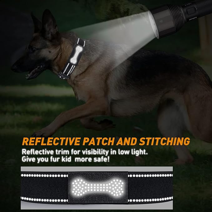 AUBELL Reflective Tactical Dog Collar,Adjustable Military Heavy Duty K9 Collars with Handle and Quick Release Metal Buckle Great for Medium Dogs, with Airtag Case and 2 Patches (Black,M)