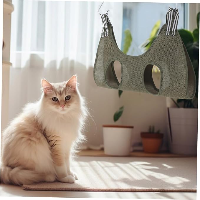 Milisten Animal Grooming Hammock Pet Sling for Cats Dogs Space-Saving Wall Door Mount Elegant Design for Various Home Decor Styles