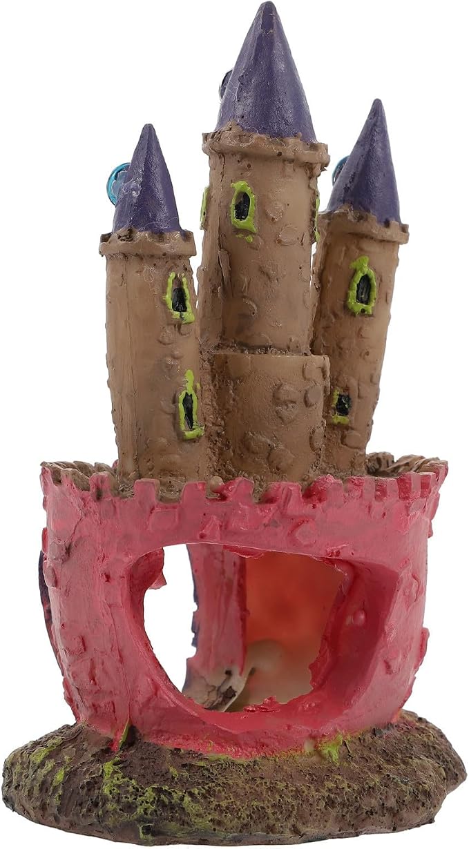 MERRYHAPY Unique Resin Aquarium Castle Decor for Fish Tank, Safe Fish Hideout Decoration and Landscape Ornament for Aquatic Pets and Aquarium Decoration