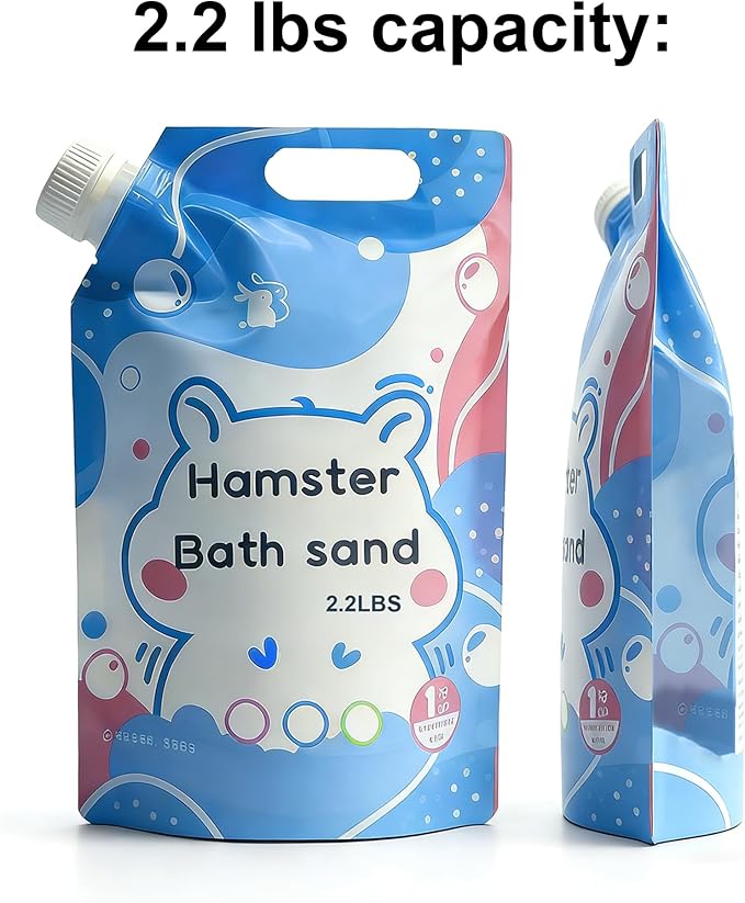 Meow&Woof Hamster Sand Bath Container, Large Sandbox Toilet Gerbil Batheoom, Hamster Sand, 2.2lbs Chinchilla Dust Bath, 100% Natural Sands