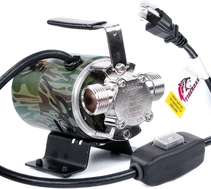 TIGEROAR Water Transfer Pump 115V With Switch 330 GPH Utility Pump Portable | 0.1HP Pool Pump Electric Pump with 6 ft. Hose and 3/4 in. Ports for Water Draining Filling Removing Flushing Spraying