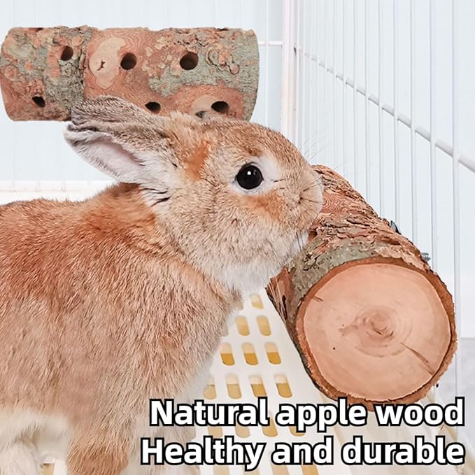 Apple Wood, Small Animals Molar Wood Chew Treats Toys for Rabbits, Hamster, Guinea Pig, Chinchillas, Gerbils, Mice, Rats, Mouse, Bunny (Large)