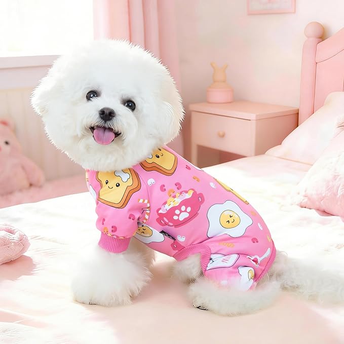 XPUDAC 4 Pack Dog Pajamas, Soft Cute Puppy Clothes, Comfy Dog Pjs Onesie Lightweight Pet Outfit for Small Medium Dogs Girl Boy, 2XL