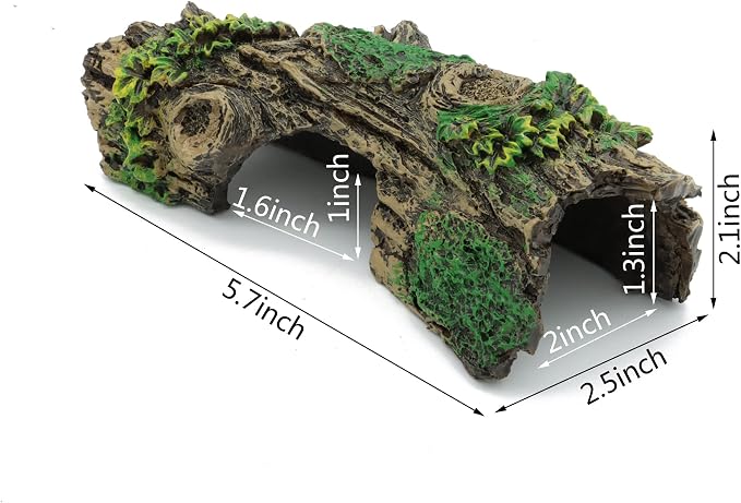 JIH Aquarium Decorations Resin Hollow Tree Trunk Ornament, Bettas House Cave Wood House Decor for Fish Tank (HS-SP207) (Pack of 2)