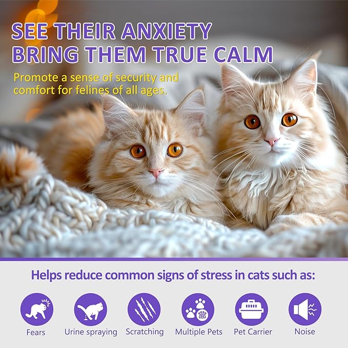 OcePor Cat Calming Diffuser 12 Refill Solutions, 3 Plugs- Cat Pheromones Calming Diffuser Refill, Pheromone Diffuser to Calm Cats, Cat Anxiety Relief