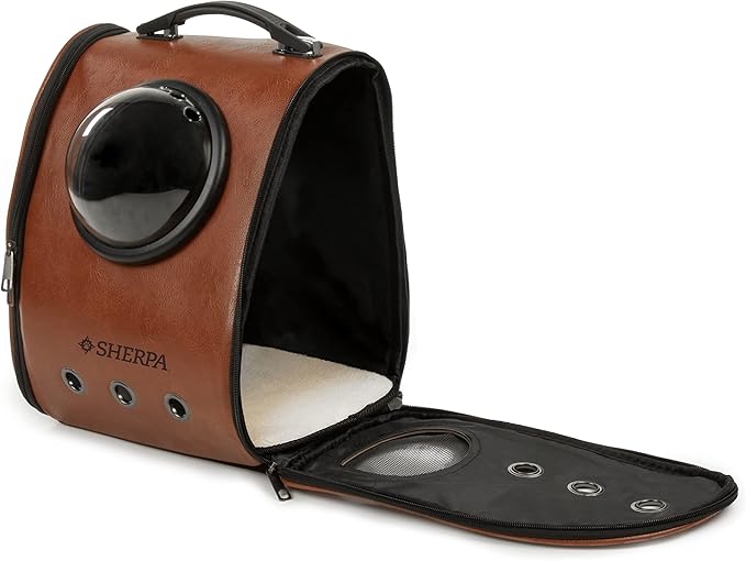 Sherpa Cat Travel Backpack with Bubble View, Airline Approved - Brown, One Size