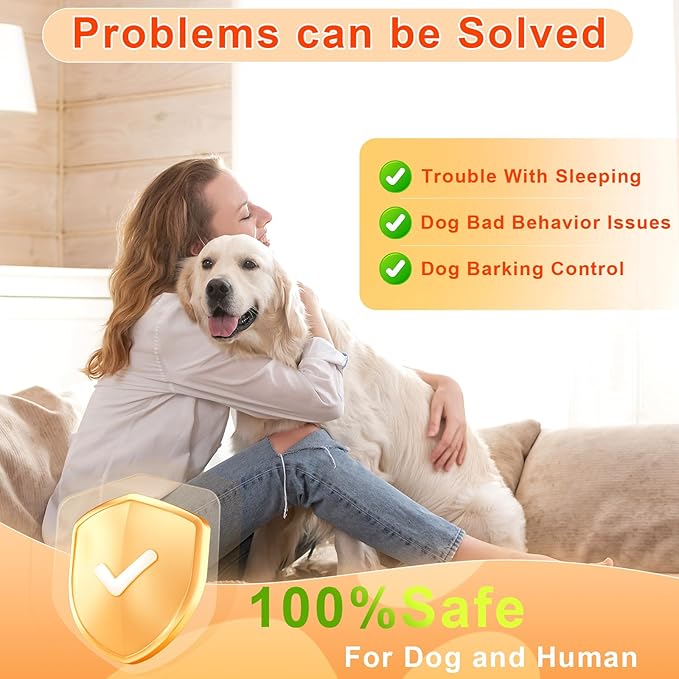Anti Barking Device for Dogs - Dog Bark Deterrent Devices for Stopping Bad Dog Behavior - Ultrasonic Dog Bark Deterrent, Refuse to Shout and Slap - Best Anti Barking Device Rechargeable（Pink）