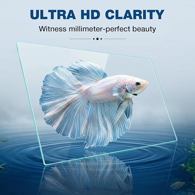 5 Gallon Glass Fish Tank, Nano Aquarium Fish Tank, Rimless Low Iron Aquarium for Betta/Turtle/Goldfish/Snails/Shrimp and Aquatic Planting