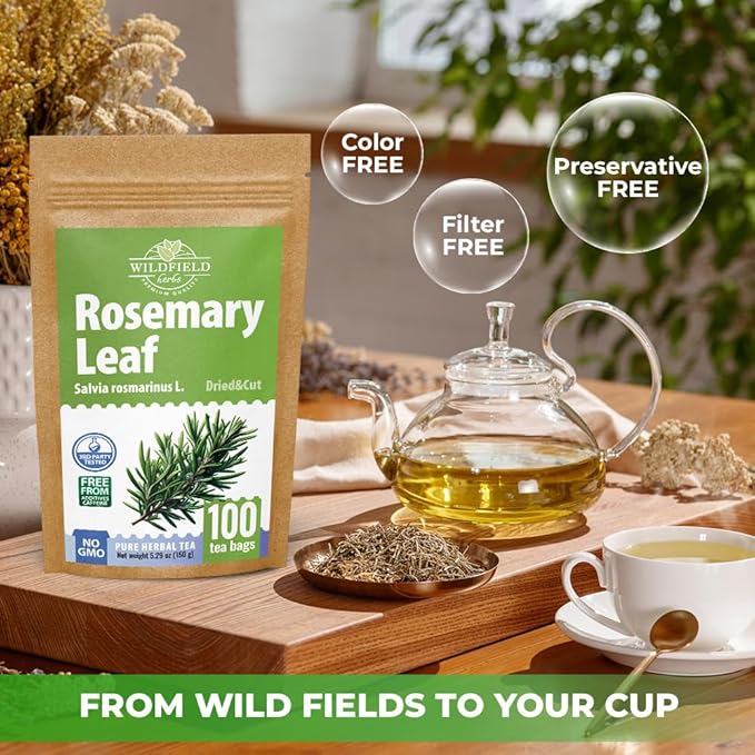 100 Bags Rosemary Tea Herbal Tea (Salvia Rosmarinus) - 100 Count 1.5g Bags Rosemary Herb Te De Romero