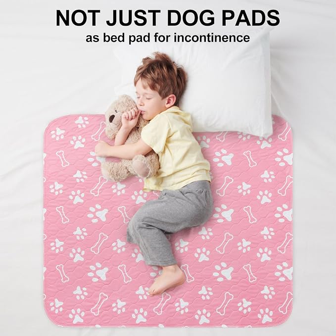 BEAUTYZOO 4 Pack Washable Pee Pads for Dogs, Reusable Puppy Pads for Potty Training, Waterproof Super Absorbent Whelping Pads Mats Non Slip Against Urine for Small Medium Dogs Cats, 18" x 24"