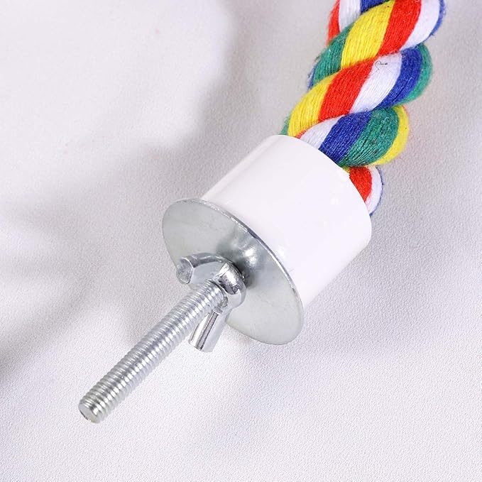 UKCOCO Bird Rope Perch - Comfy Perches for Bird Cages Natural Parrot Cotton Rope, Bungee Perch Pet Chewing Toy for Parrots Playing, Chewing or Preening (40cmcm/16 Inch)