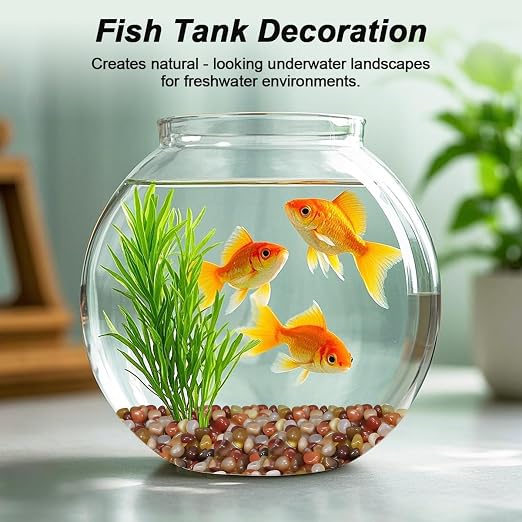 Decorative River Pebbles for Vase Fillers Aquarium Potted Plant Landscaping | Ornamental Gravel Stones, Natural DIY Rocks for Resin Art, Home Garden & Fish Tank Decoration (Three Colors,2 Pounds)