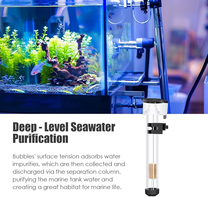 Wokyo Protein Skimmer External Mini Aquarium Filters Separator Hang On Back with IQ5 Aquarium Filter Accessory for Saltwater Fish Tank